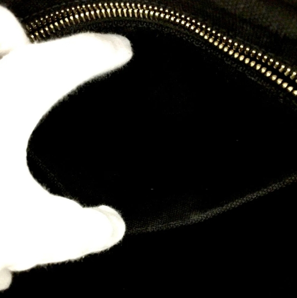 PRADA LOGI PLATE BLACK CANAPA BUJOU HAND BAG W/SHOULDER STRAP/1A3894 - Picture 9 of 14